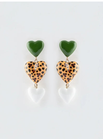 Boucles d'oreilles Nach triple coeur