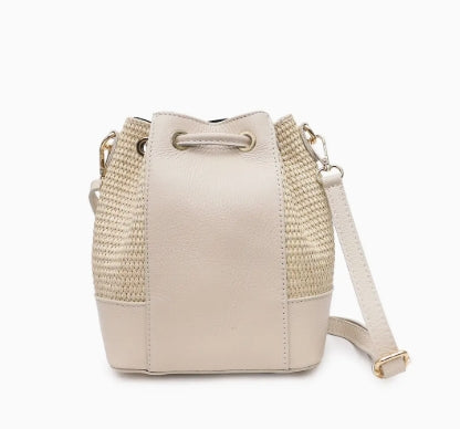 Sac en Raphia naturel et cuir Cherry Paris