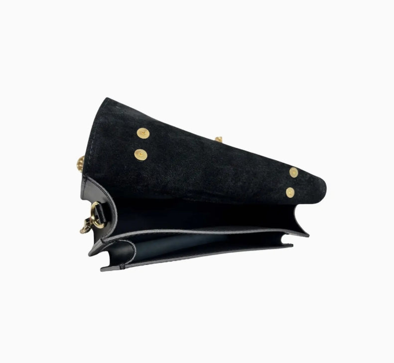 Sac en cuir lisse noir