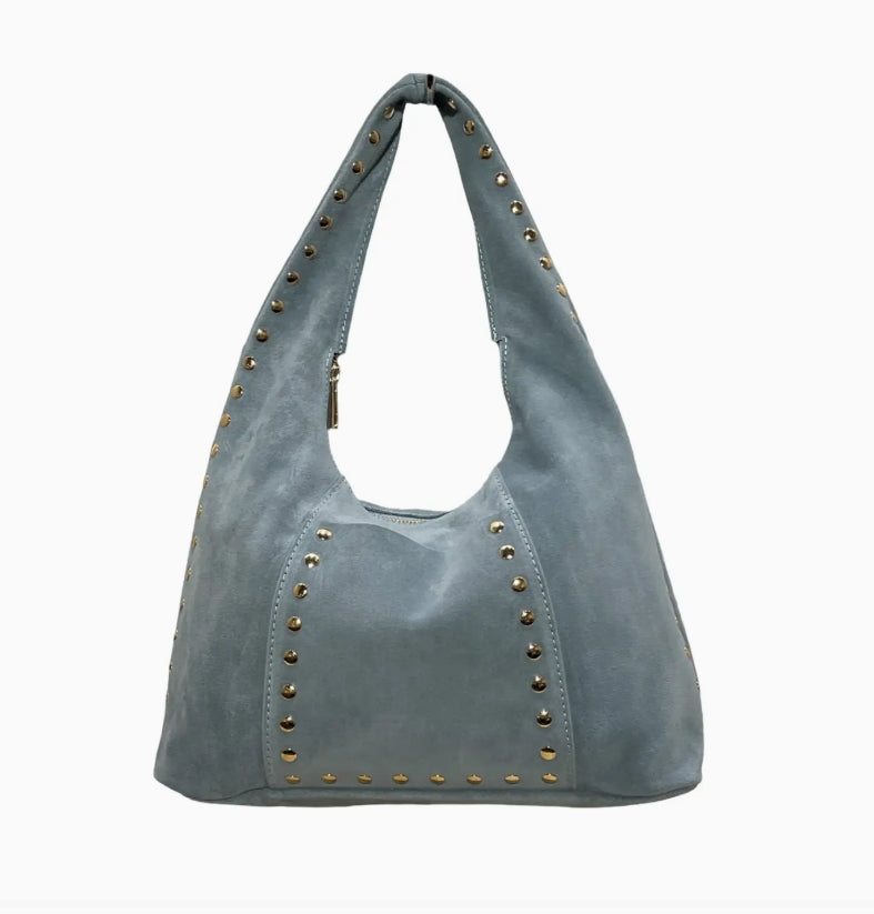 Sac cuir épaule clouté