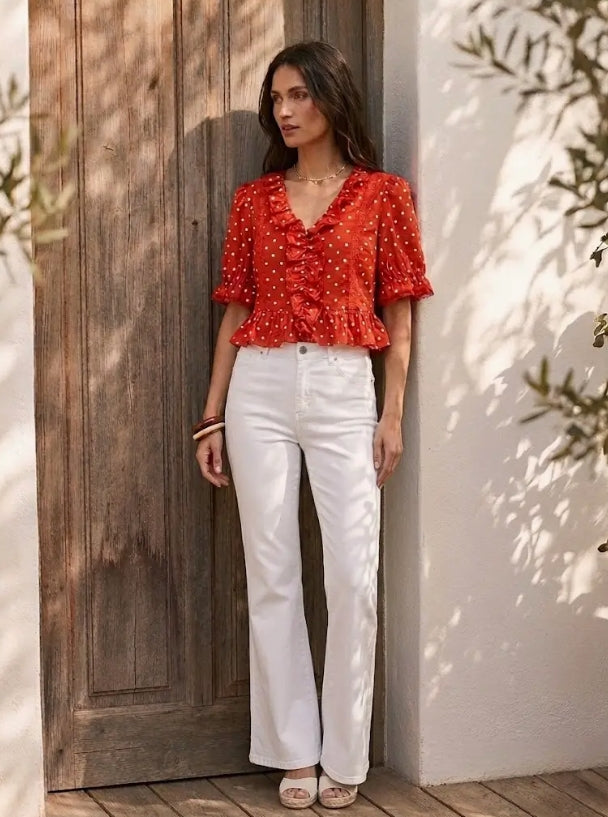 Crop top Suzzie Coton à pois Choklate Paris