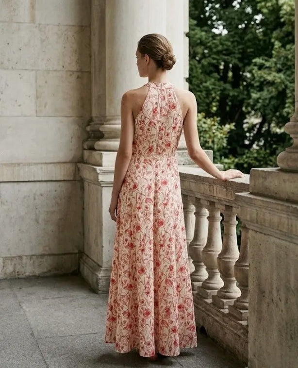 Robe longue coton imprimé