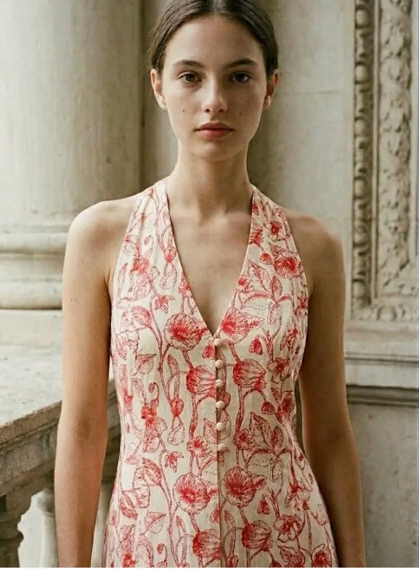 Robe longue coton imprimé