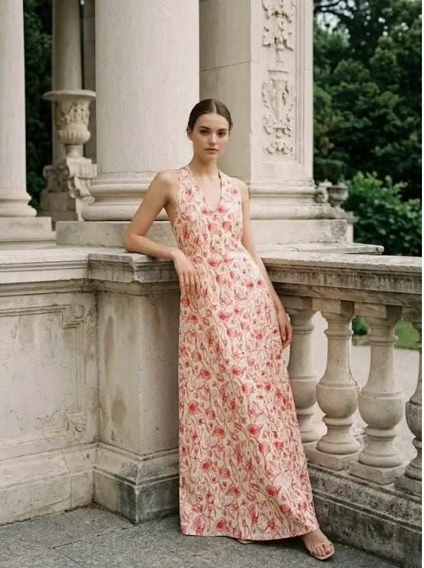 Robe longue coton imprimé
