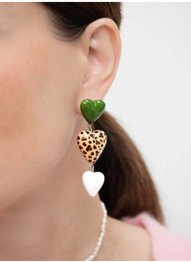 Boucles d'oreilles Nach triple coeur