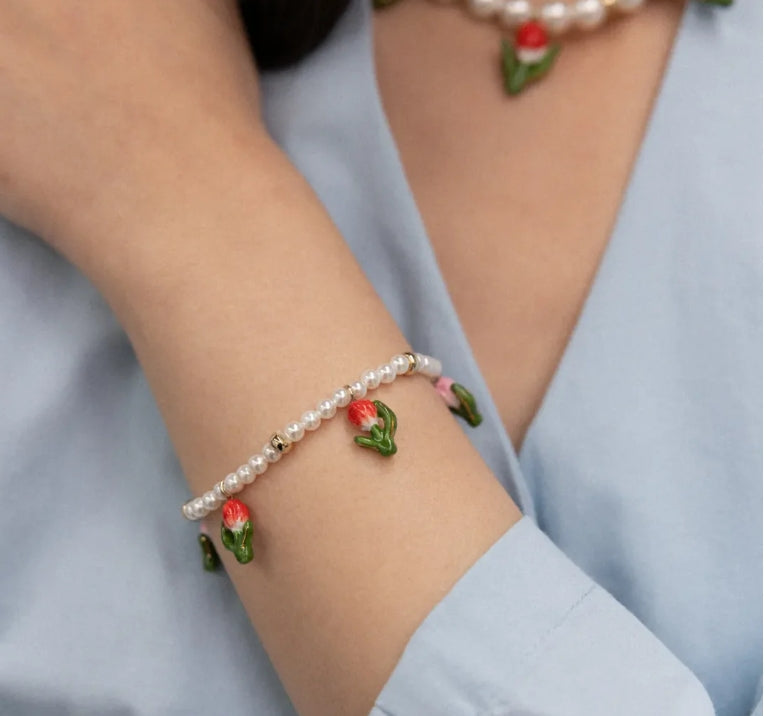 Bracelet Nach Tulipes et perles