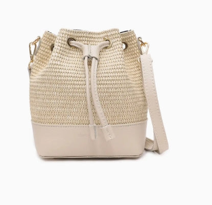 Sac en Raphia naturel et cuir Cherry Paris
