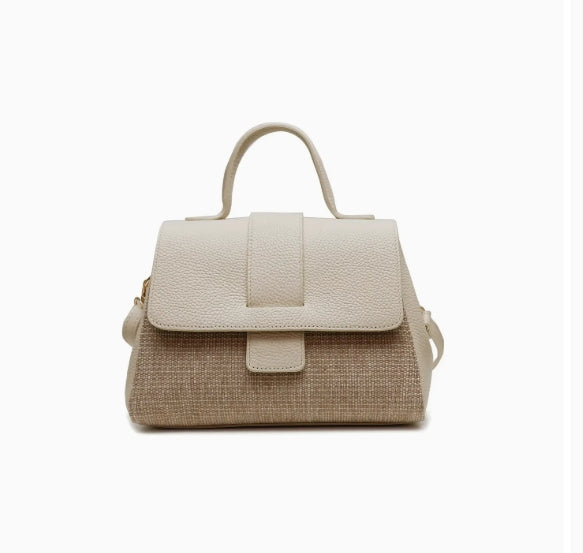 Sac Cuir et Raphia naturel Cherry Paris