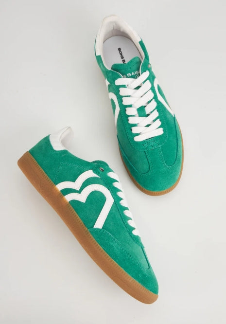 Baskets Bons Baisers Paris Bilie Suède Vert Blanc