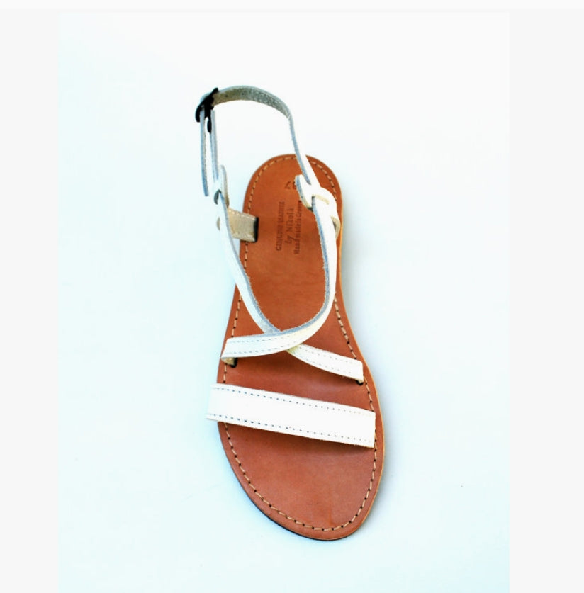 Sandales cuir blanches