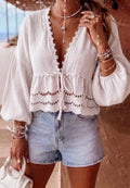 Top gaze de coton blanc