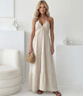 Robe en gaze de coton beige