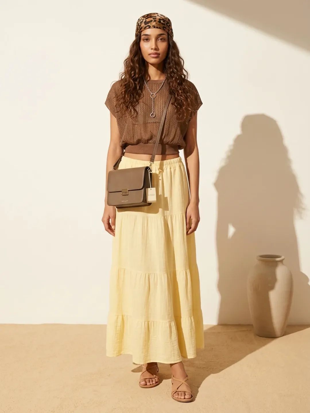 Jupe gaze de coton jaune pâle