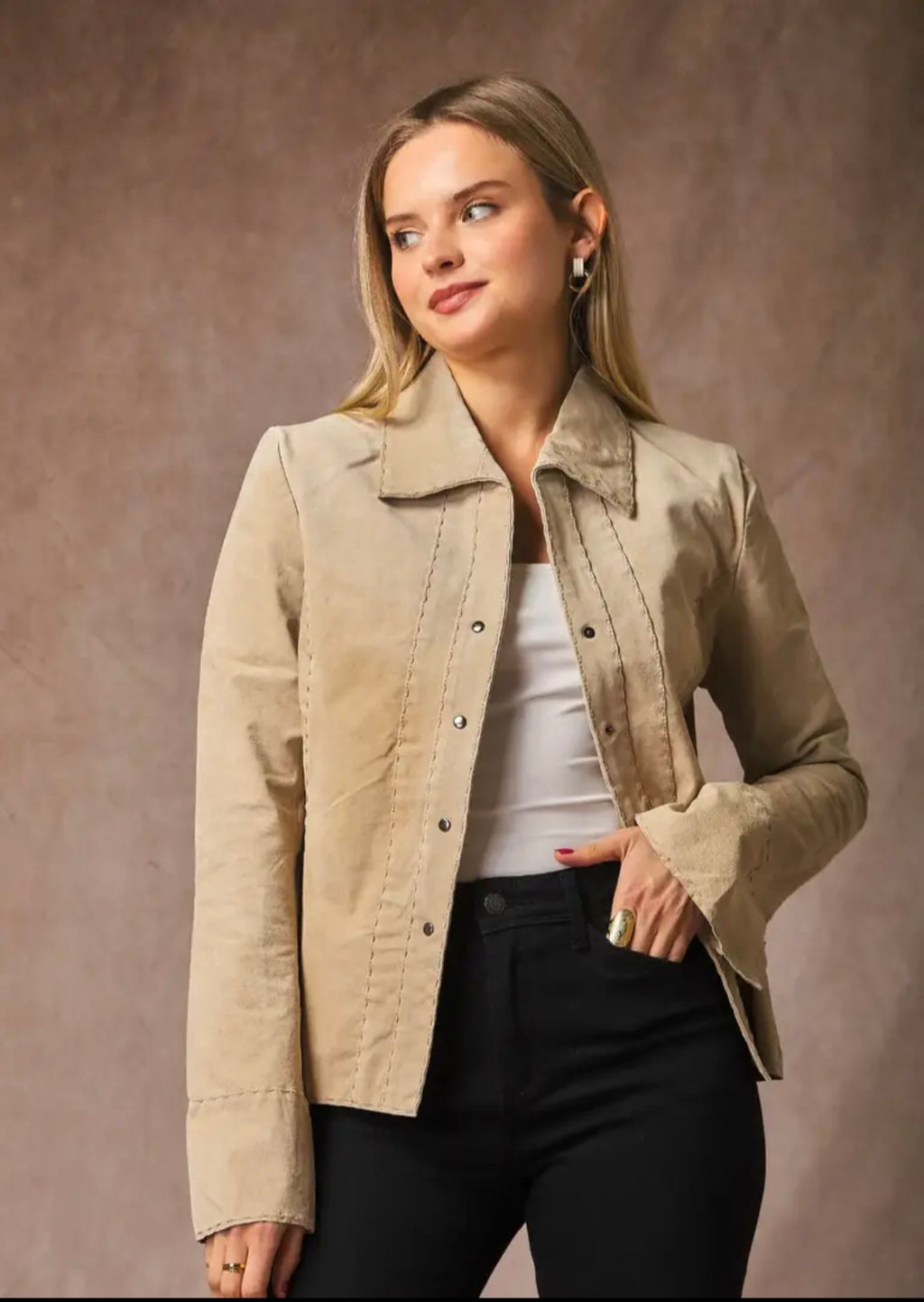 Veste en cuir suédine Choklate Paris