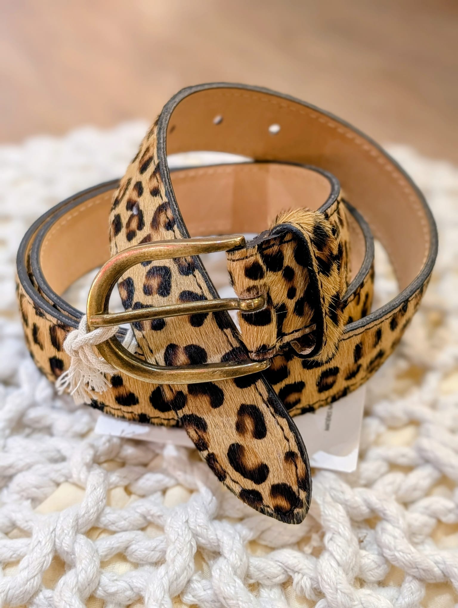 Ceinture Emilie Karston cuir léopard