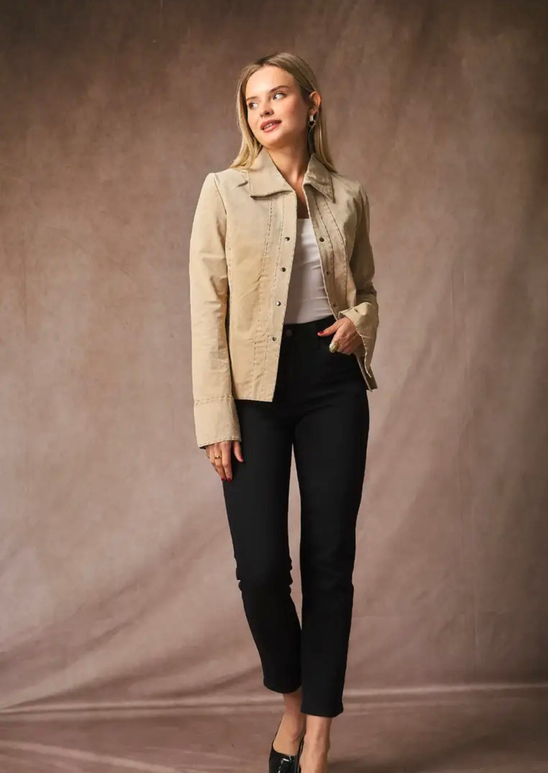 Veste en cuir suédine Choklate Paris